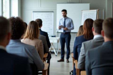 Group of professionals in a training session.
